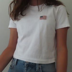 White Brandy Melville cropped top